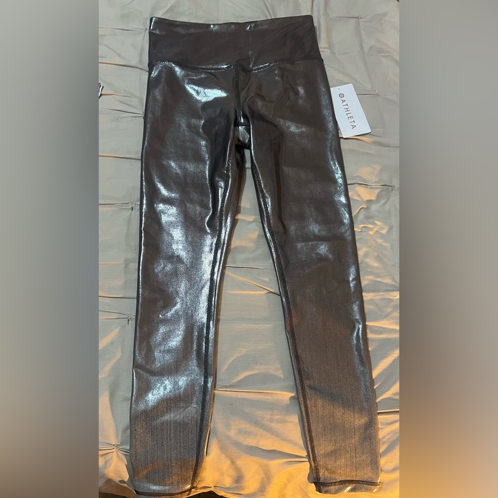 Athleta Metallic Gray Elation Leggings